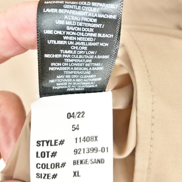 SAM EDELMAN Women's Trench Coat XL Beige Water Repellent NWT MISSING BELT - Picture 11 of 13